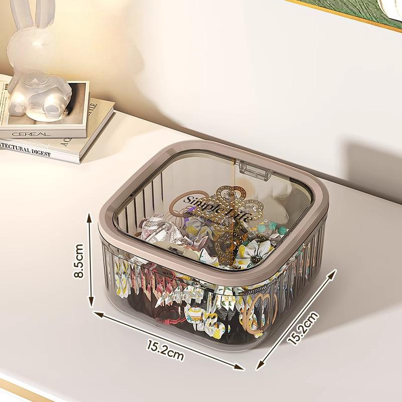 New Mini Desktop Storage Box with Lid Dust Proof Hair Accessories Organizer Makeup Sundries Bucket Holder Case Desktop Trash Can