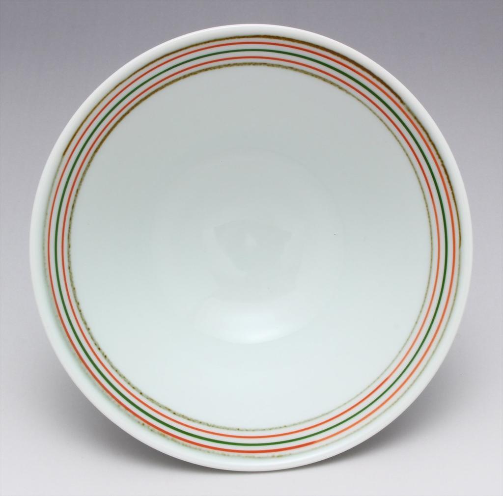 Hasami red rice bowl ware, Sen'emon kiln, Koma-suji pattern,