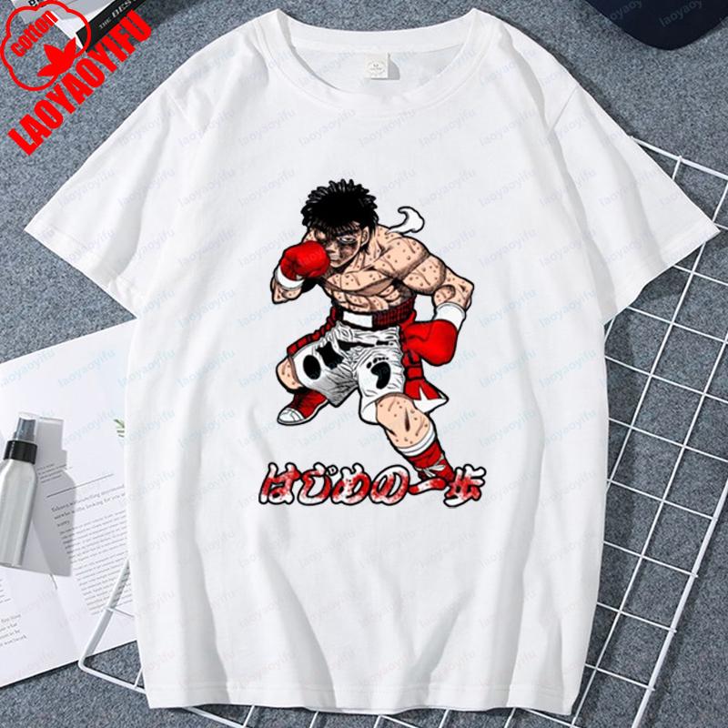 Anime Hajime No Ippo KBG Design Gray Tshirt Japanese Vintage Makunouchi Ippo Comics Unisex New TEE TSHIRT Women Tops 4XL