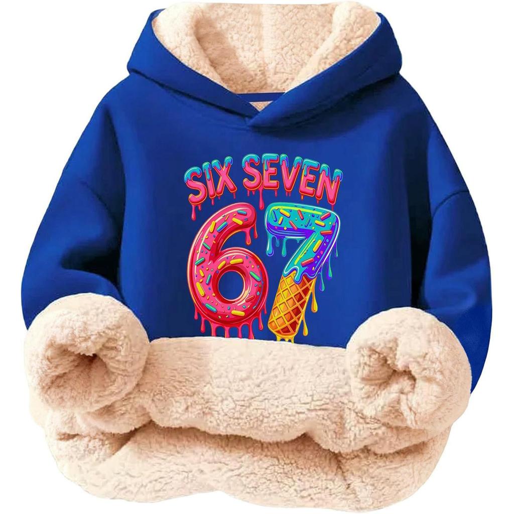 Children's Fashionable Printing Casual Fleece Hooded Loose Fit Hoodie Without Pockets