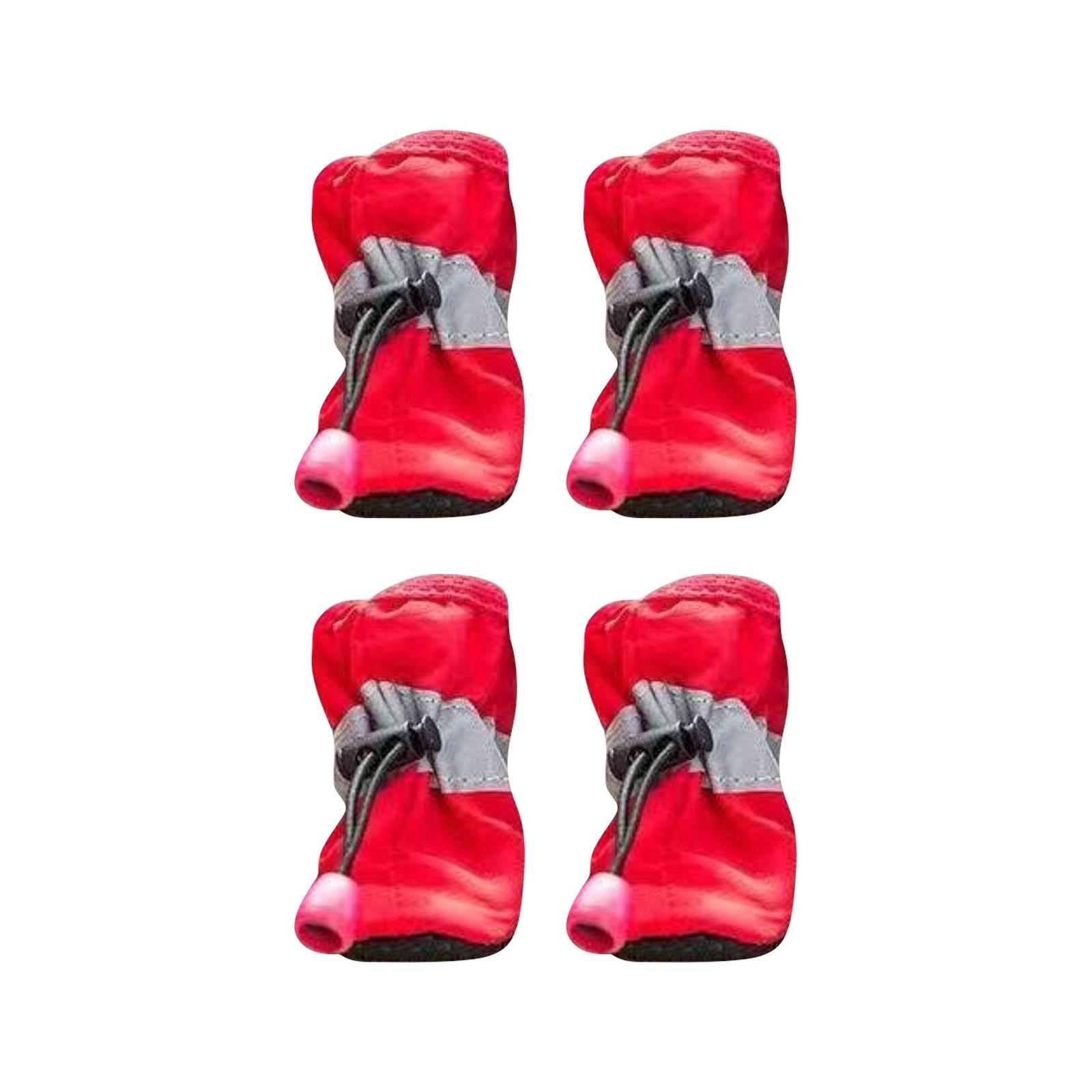 

Pet Dog Shoes Soft Sole Rain Boots Thickened Plus Velvet Shoes Dog Foot Covers Pet Shoes 7 красный