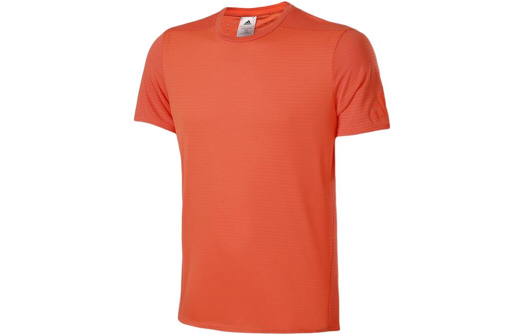 Adidas T Shirts Men s Orange Crew Neck Moderate Straight Fit CW4057 XL