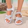 New Style Flip-flops with Thick Soles, Velcro Fastening, Soft Bottom, Casual Women's Large-sized Shoes