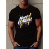European Size KEEP IT REAL Print T Shirt, Tees For Men, Casual Short Sleeve T-shirt For Summer