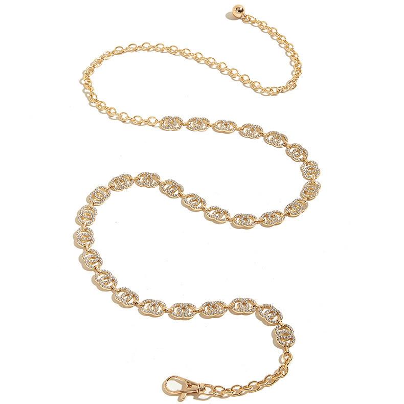 Rhinestone Double Fine Circle Shape Waist Chain Dress Waist Decoration Cinching