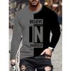 T-shirt à manches longues pour homme avec imprimé rayures 3D, haut pour homme confortable, respirant et polyvalent
