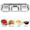 Sauce Dishes, 3 Grid Dipping Bowls, Stainless Steel Serving Dishes, Sauce Dishes for Dipping