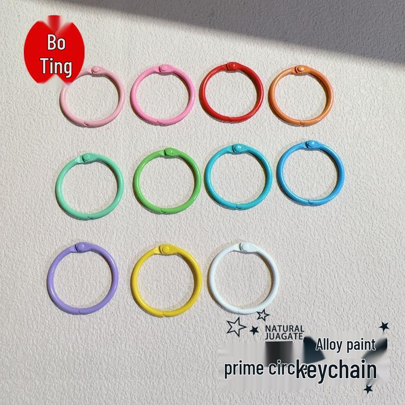 Baking Paint Color Keychain with Spring Buckle: DIY Box Bag Opening Alloy Accessory