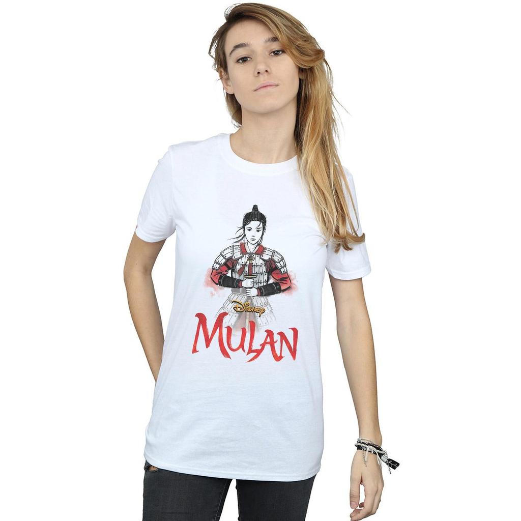 Disney Womens/Ladies Mulan Movie Sword Pose Cotton Boyfriend T-Shirt