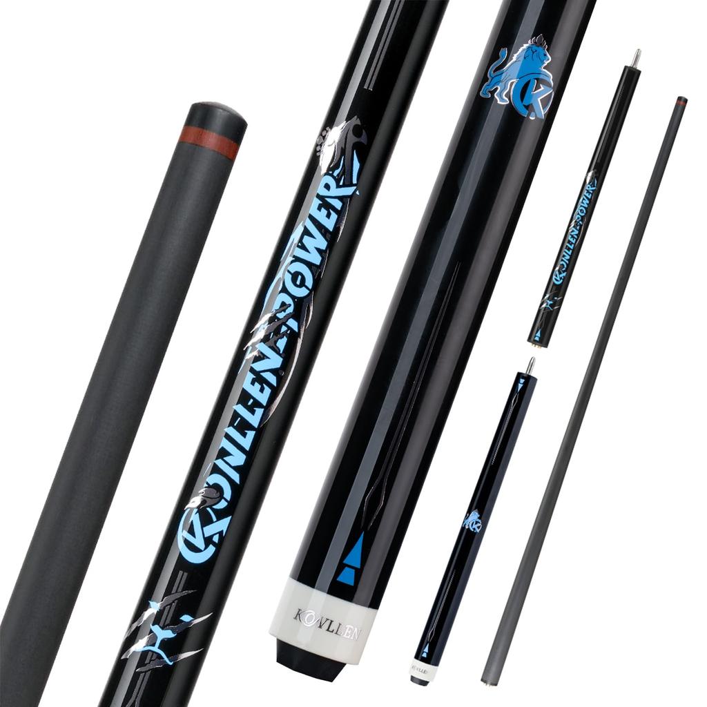 KONLLEN Heavy Hitter Jump Break Carbon Fiber Break Jump 13mm Tip Punch Cue Jump Billiard Pool Stick Cue, 3-Piece Cue, Cue,