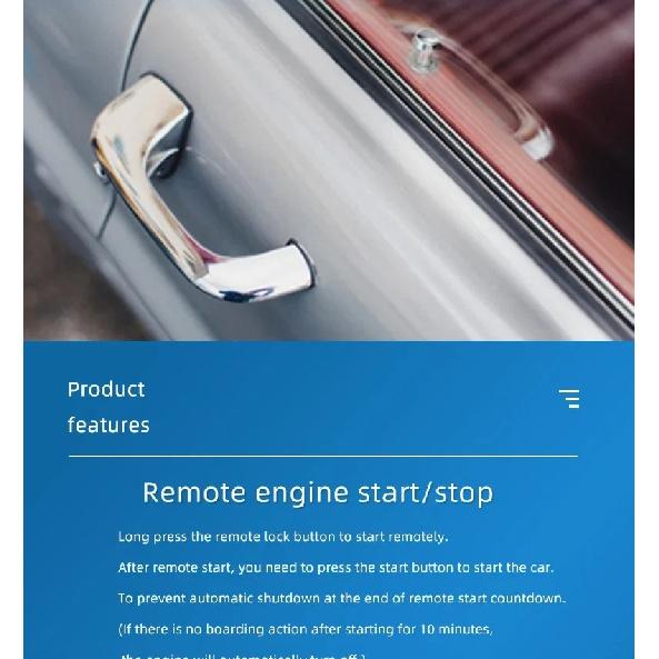 Universelt biltrykknapp start/stopp nøkkelfri adgang startsystem mobiltelefon Bluetooth APP PKE fjernkontroll tenning bilalarm