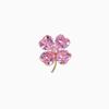 Delicate Pink Lucky Four Leaf Clover Brooches For Women Girls Fashion Lapel Pin Wedding Clothing Decoration Jewelry Gifts