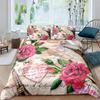 Valentine's Day Rose Duvet Cover Set Romantic Couple Theme Bedding Set 3D Rose Comforter Cover Set Love Bedspread Twin King Size