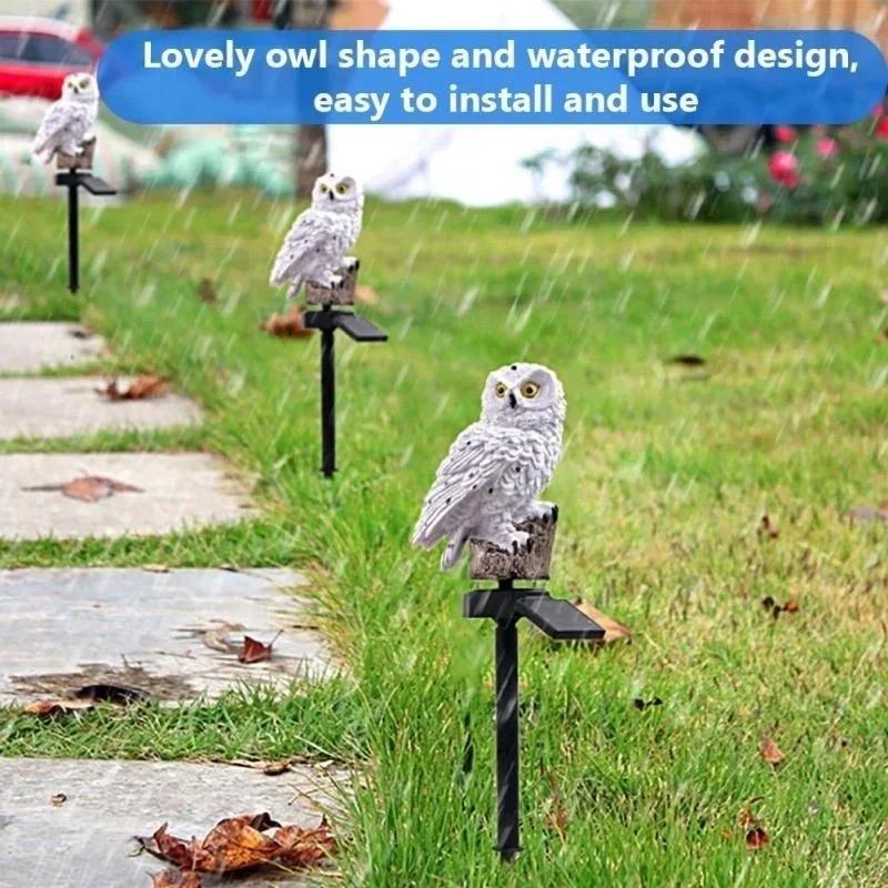 Solar Powered Waterproof LED Outdoor Garden Lights Solar Lamp for Lawn Yard Path Decoration Animal Owl Ornament