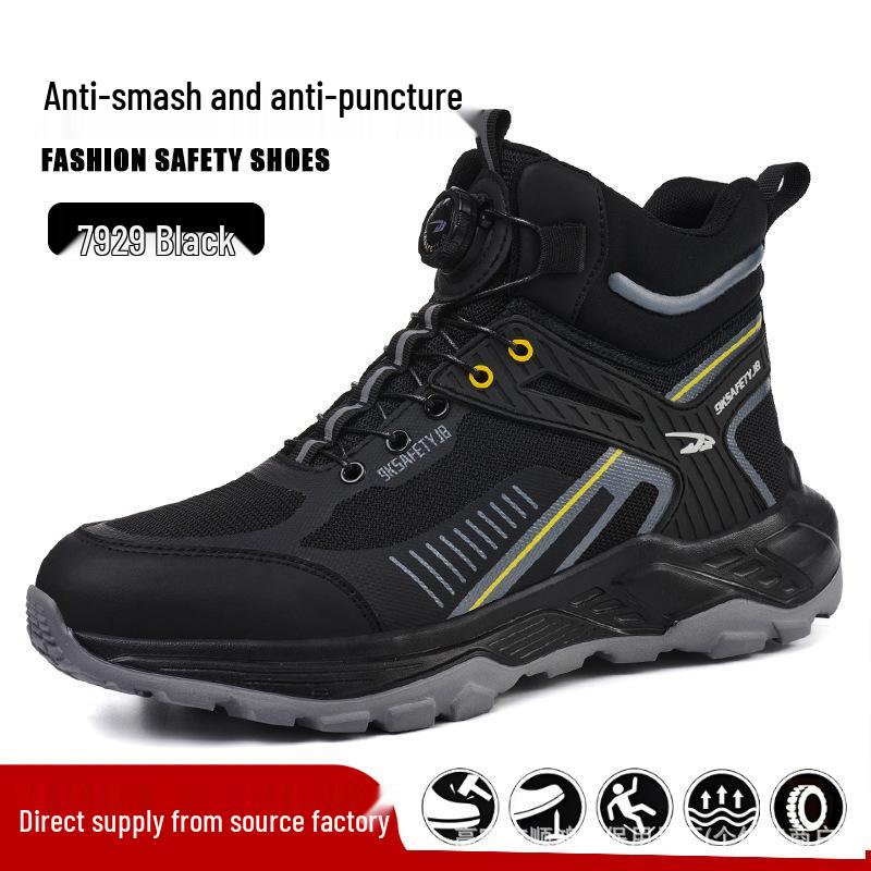 Zapatos de Seguridad para Hombre Transpirables Anti-Aplastamiento y Anti-Perforación - Calzado Resistente al Desgaste, Antideslizante, Cómodo y Protector.