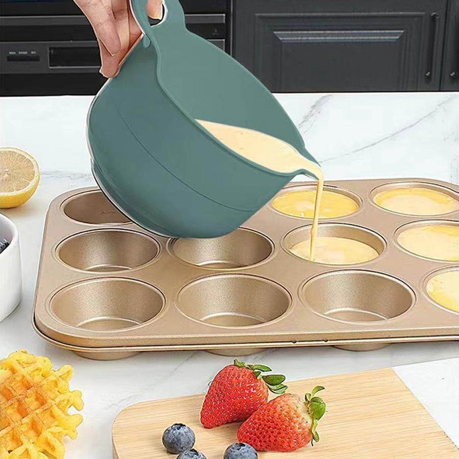 4PCS multi-functional baking flour mixing bowl Plastic fruit and vegetable salad tray handle easy storage kitchen wash basket