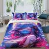 Comforter 2/3 Piece Set Set With 2D Fox Ear Girl Anime Print Pattern Set Includes And