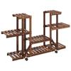 VidaXL Support à fleurs avec roues 110x25x78 cm bois massif de sapin 362855