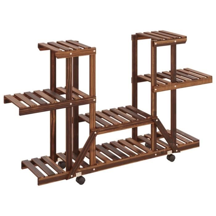 VidaXL Support à fleurs avec roues 110x25x78 cm bois massif de sapin 362855