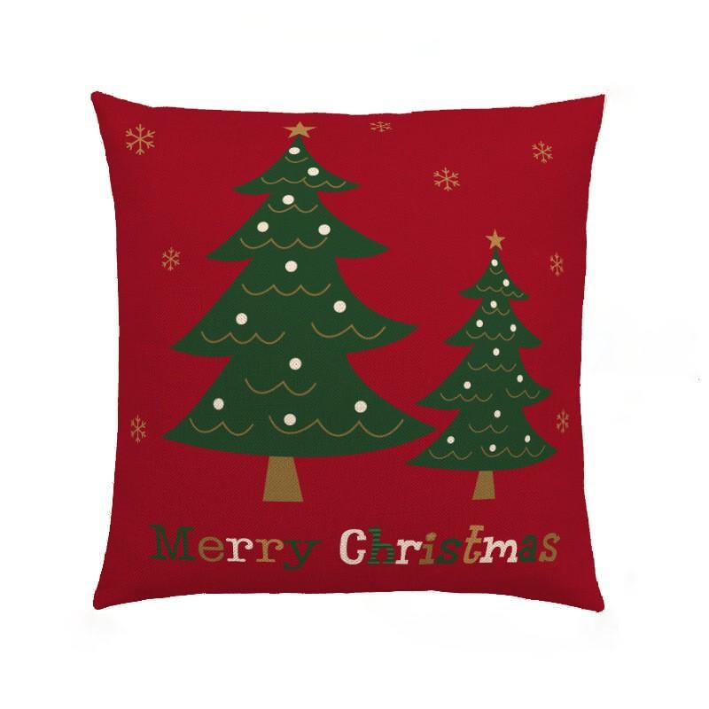 Nordic Christmas Pillow Cover Red Cartoon Santa Claus Series Dutch Velvet Sofa Cushion Cover