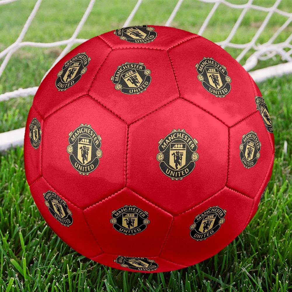 Manchester UnitedSoccer Ball Colorful All Ages Machine Stitched PVC Competition Ready Durable High-Bounce