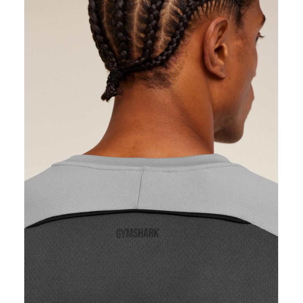 Gymshark Arrival ConTrasT T shirT Smokey Grey   Grey A4c4o Gd0y