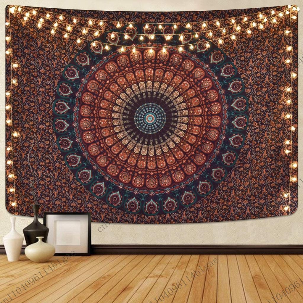 Exquisite Botanical Pattern Wall Decor Mandala Floral Fantasy Theme Tapestry Aesthetic Room Decor Backdrop Cloth