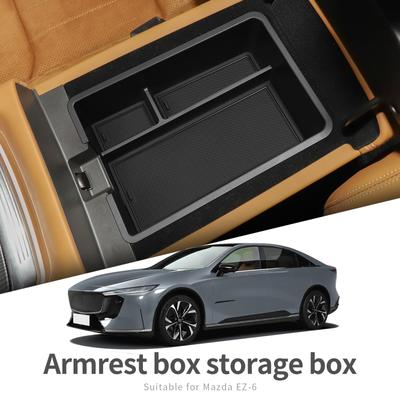 Für Mazda EZ-6 Mittelkonsolen-Armlehnen-Aufbewahrungsbox Auto-Schalen-Organizer Zubehör Aufräumen Schwarz