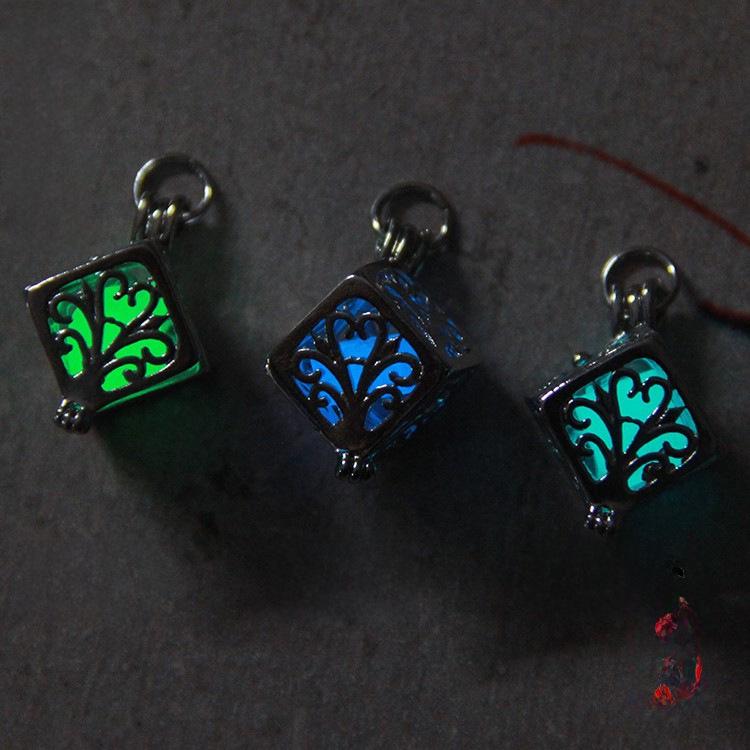 Unisex Luminous Hollow Heart Pendant: Magic Alloy Box with Openable Design