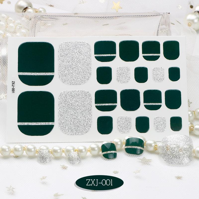 New Summer Foot Stickers Waterproof Beach Toe Nail Stickers Girls Simple Little Chrysanthemum Nail Stickers