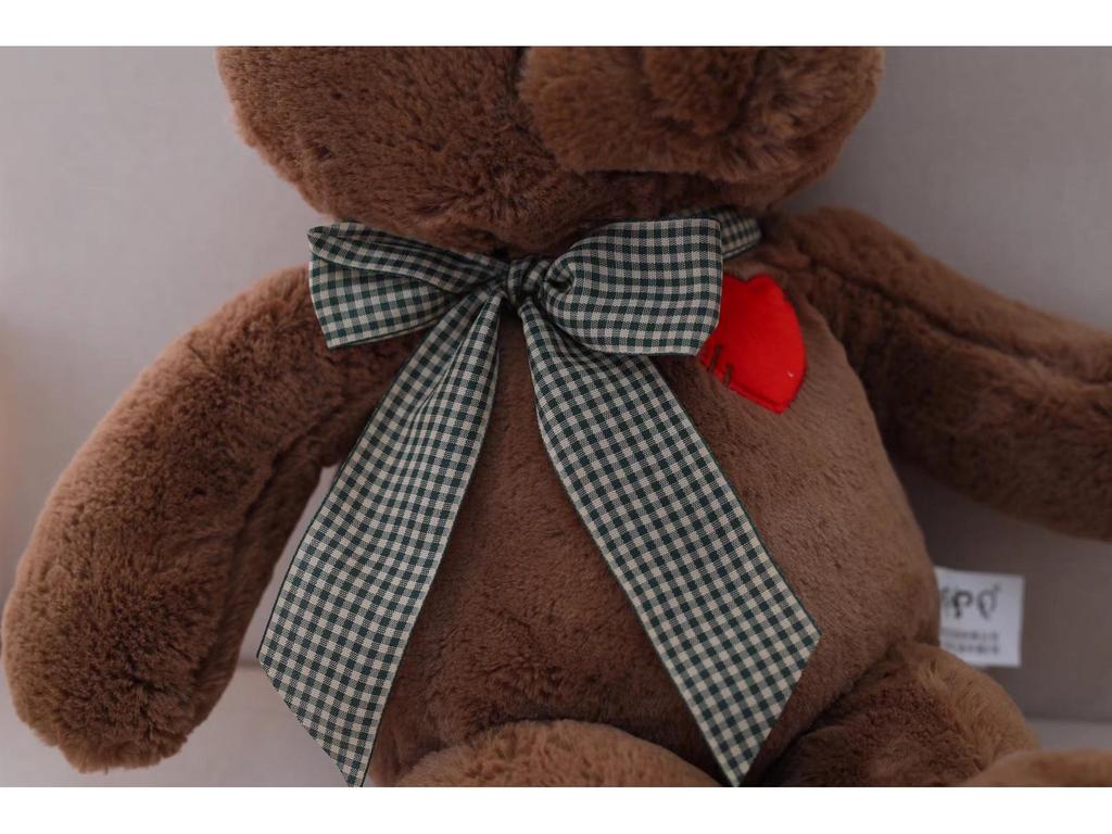 Cute Beli Bear Doll Plush Toy with Heart Ribbon - Teddy Bear Valentine's Day Gift