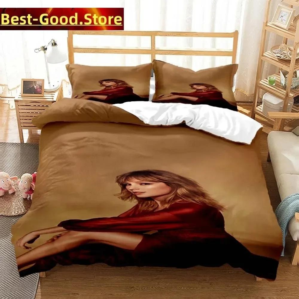 Top Stream Singer Taylor Fashionable Printed 3D King Size Bedding Set Comforter Bedding Sets Costomizable Bedding Set