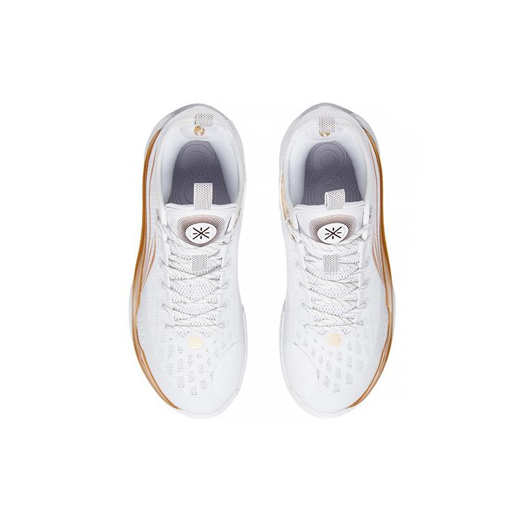 New LiNing Wade 808 2 Dynasty Wear Resistant Low Top Basketball Shoes Men's White Gold ABPS037-2