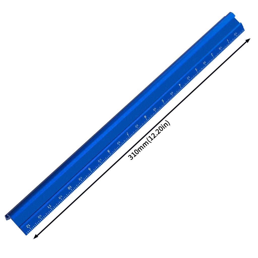 Precision Metric & Imperial Marking V-Ruler,Carpentry Paint Line Ruler - Woodworking Parallel/Vertical Line Scribe Marking Gauge