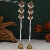 Bohemian Rhinestone Pearl Tassel Earrings: Exaggerated Studs with a Unique Design for Women