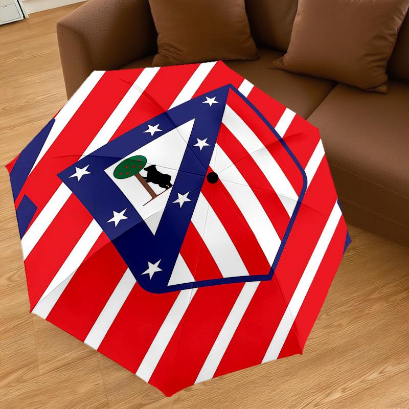 1PC Atletico Madrid Umbrella-8-Rib Reinforced, Automatic Open, Lightweight & Durable, Cute Fashion Accessory for Outdoor-Y0350