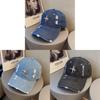 Vintage Denim Baseball Cap For Women Men With Star Water Dazzle Embellishments And Curved Brim For Casual Style