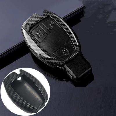 Capa Estilo Fibra de Carbono para Chave de Carro Para Mercedes Benz A B C E CLA GLA Classe S W204 W203 W211 W212 W176 AMG Auto