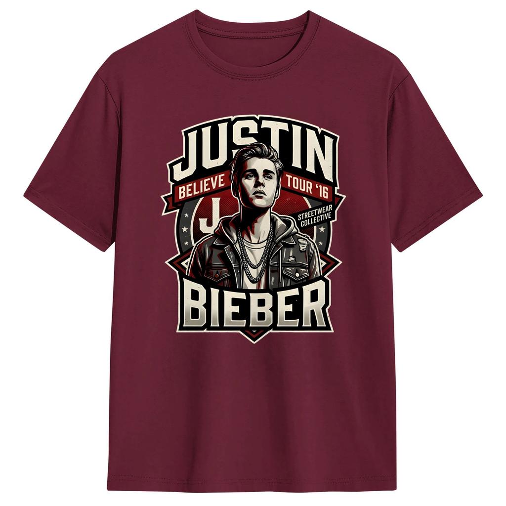 JJustins BBiebers Believe Tour T Shirt Summer Harajuku TShirts Cotton Crewneck Plus Size Top Tees ShortSleeve Vintage Tops