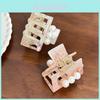 Stylish Square Acetate Hair Clip For Elegant Updos And Ponytails With Pearl Inlay