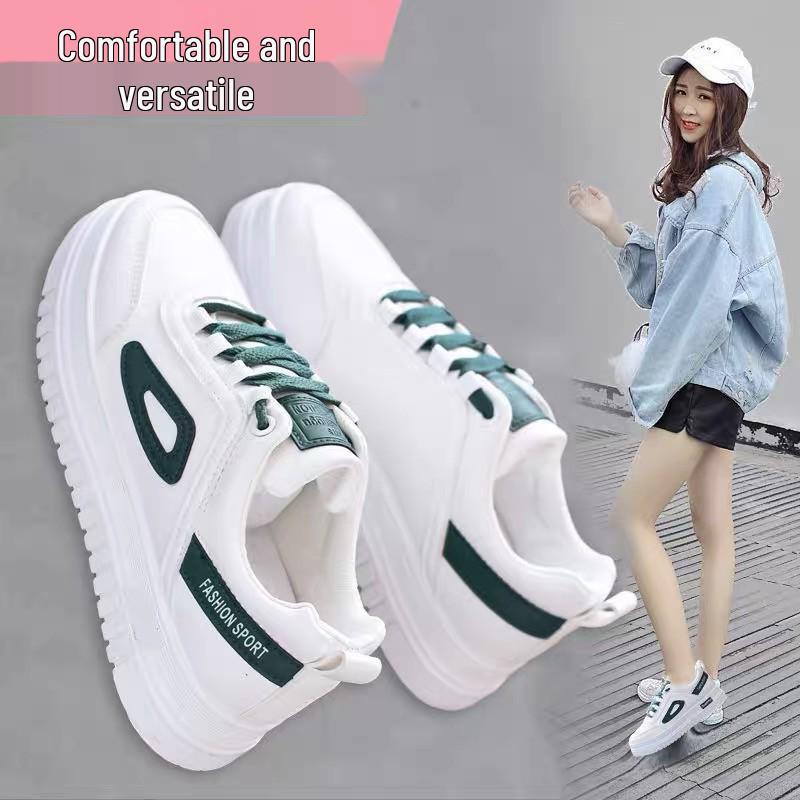 Women's 2024 Trendy White Sneakers - Versatile, Breathable & Casual for Spring