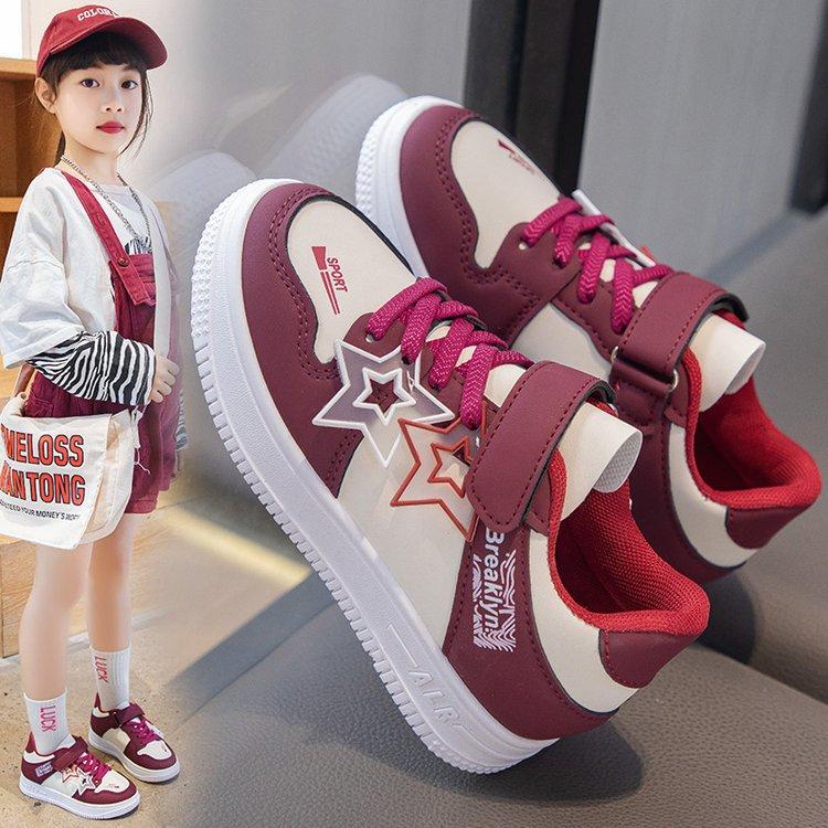 

Girls sports shoes 2025 spring and autumn new fashion children s white shoes girls casual board shoes students autumn shoes 37 бордовий
