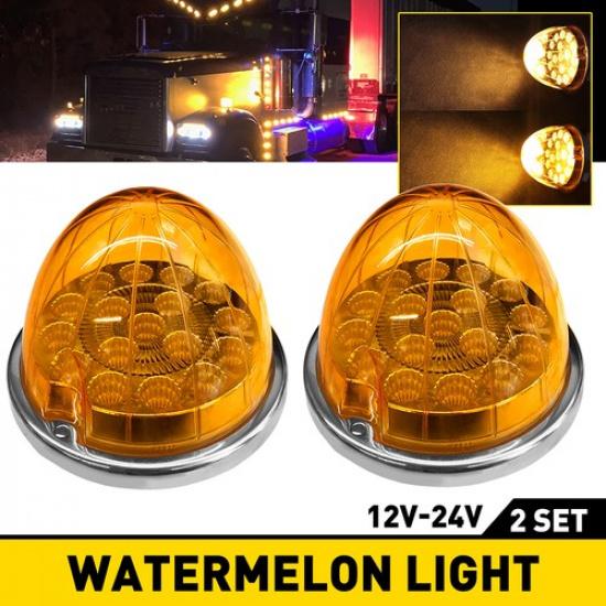 LED Watermelon Lights Side Marker Clearance Brake Turn Signal Truck Trailer Kit