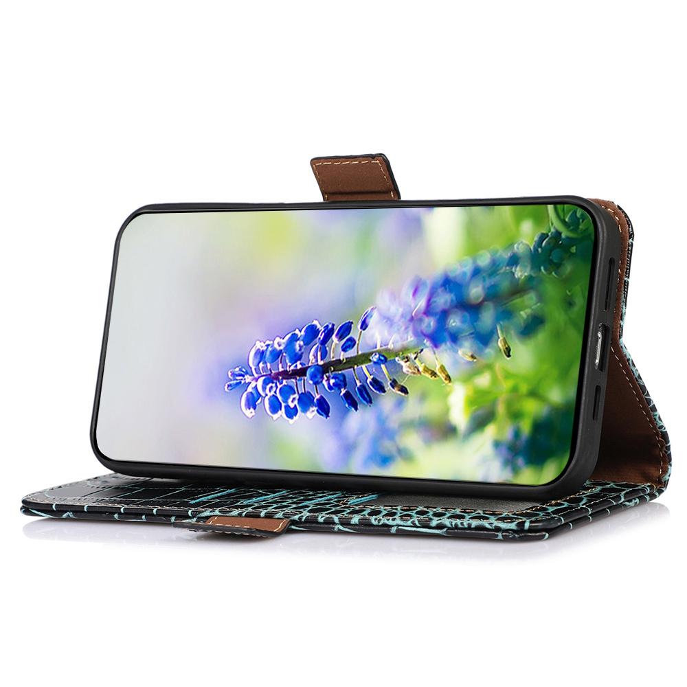 For Samsung Galaxy A07 Case Crocodile Texture Genuine Cow Leather Phone Wallet Cover