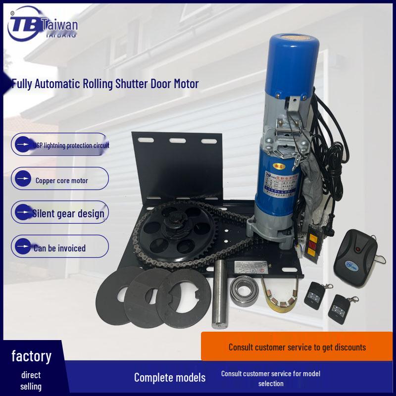 External Rolling Door Opener, 800kg, 220V, Automatic Remote-Controlled Garage Shutter Motor No