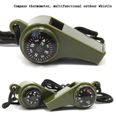 Outdoor Whistle Plastic Multifunctional Three In One Whistle, Life-saving Compass, Thermometer, Essential for Judges In The Wild