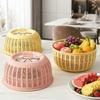 2-in-1 Draining Basket Plastic Fruit Basket Leftovers Cover Food Protection Cover Outdoor Picnic