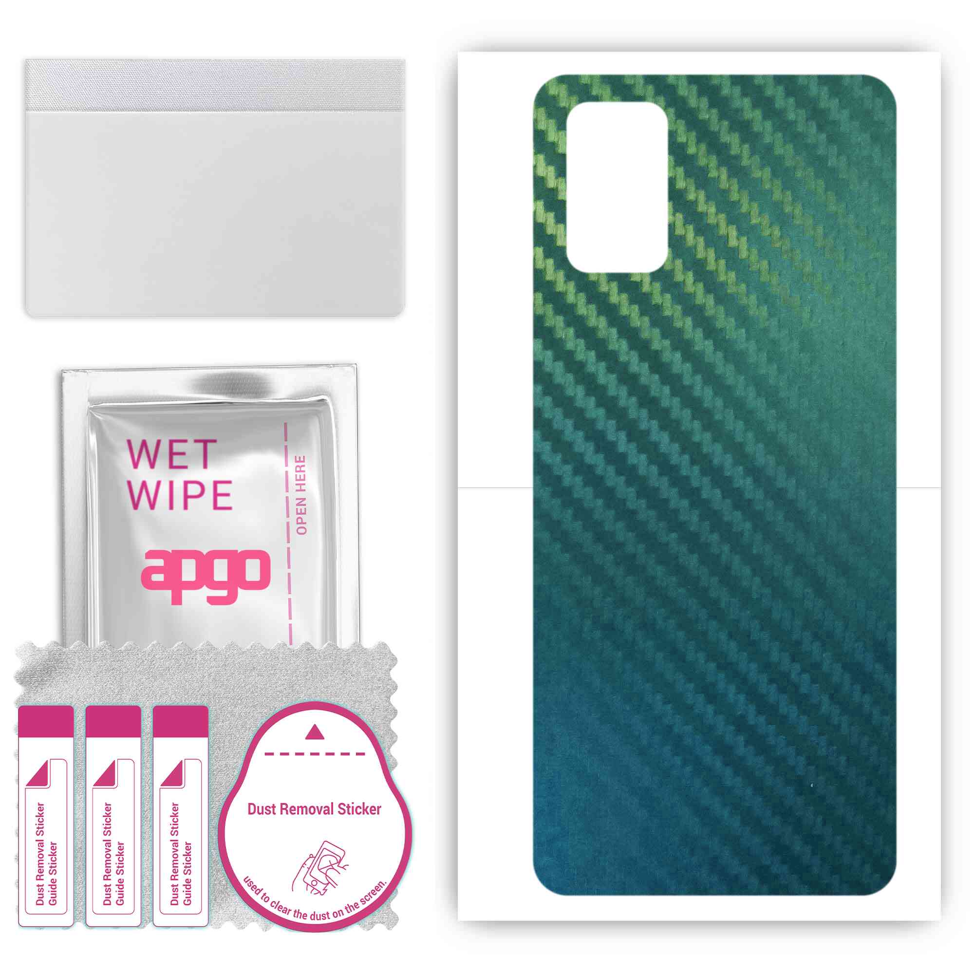 

Apgo Protective Skin Sticker for the back compatible with Oppo A32, Wrap Film, Foil, Vinyl - Pattern Carbon Chameleon CAKA1