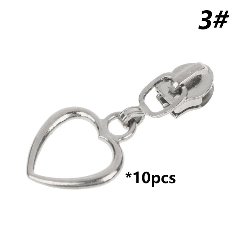 10Pcs Sewing Accessories 3# 5# Zipper Slider For Nylon Zippers Tape Bag Zips Closure Head Puller Suitcase Zipp Repair Kit