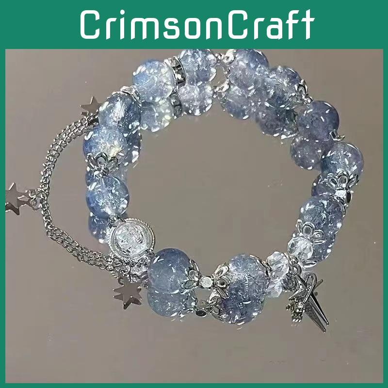 Beaded Unique Glass Bracelet With Geometric Designs And Butterfly Charm 2024 Trend